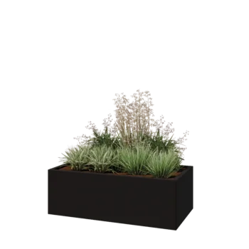 Stalen plantenbak - Rechthoek - 120 x 60 x 40 cm - RAL9005 mat (zwart) - Zonder bodemplaat