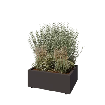 Stalen plantenbak - Rechthoek - 80 x 60 x 30 cm - Andere RAL kleur - Met bodemplaat - Met poten