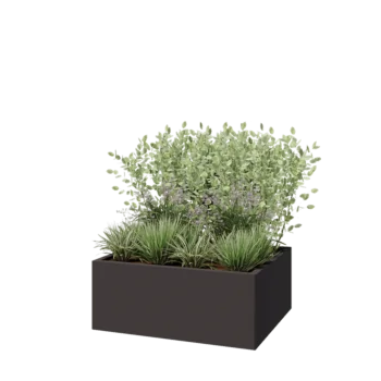 Stalen plantenbak - Rechthoek - 100 x 80 x 40 cm - RAL7016 mat (antraciet grijs) - Met bodemplaat