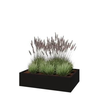 Stalen plantenbak - Rechthoek - 120 x 80 x 30 cm - RAL9005 mat (zwart) - Zonder bodemplaat