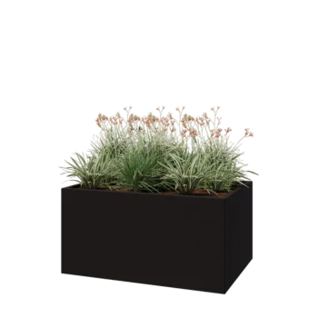 Stalen plantenbak - Rechthoek - 120 x 80 x 60 cm - RAL9005 mat (zwart) - Zonder bodemplaat