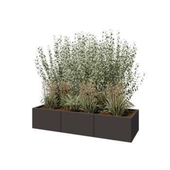Stalen plantenbak XXL - Rechthoek - 150 x 50 x 30 cm - Andere RAL kleur - Met bodemplaat