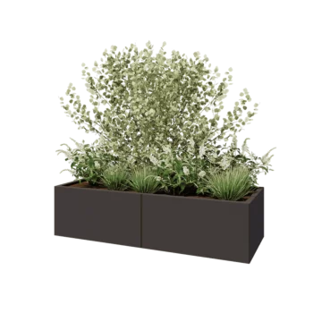 Stalen plantenbak XXL - Rechthoek - 160 x 60 x 40 cm - Andere RAL kleur - Met bodemplaat