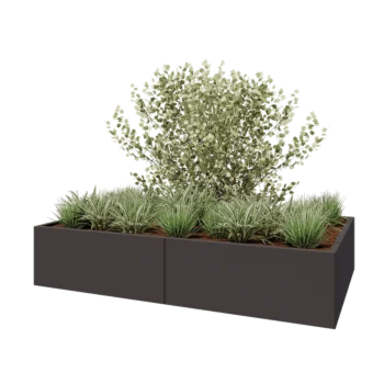 Stalen plantenbak XXL - Rechthoek - 200 x 120 x 40 cm - Andere RAL kleur - Met bodemplaat