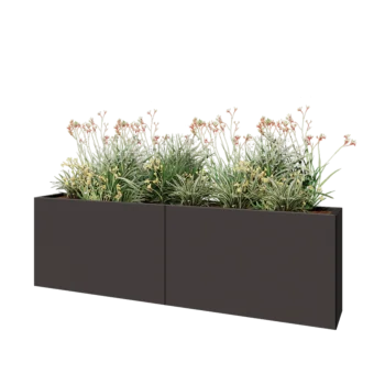 Stalen plantenbak XXL - Rechthoek - 200 x 30 x 60 cm - Andere RAL kleur - Met bodemplaat