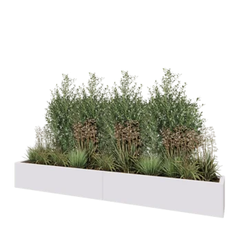 Stalen plantenbak XXL - Rechthoek - 240 x 30 x 30 cm - RAL9010 mat (wit) - Zonder bodemplaat