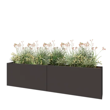 Stalen plantenbak XXL - Rechthoek - 240 x 30 x 60 cm - RAL7016 mat (antraciet grijs) - Met bodemplaat
