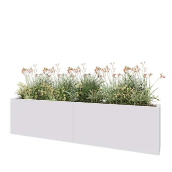 Stalen plantenbak XXL - Rechthoek - 240 x 30 x 60 cm - RAL9010 mat (wit) - Zonder bodemplaat