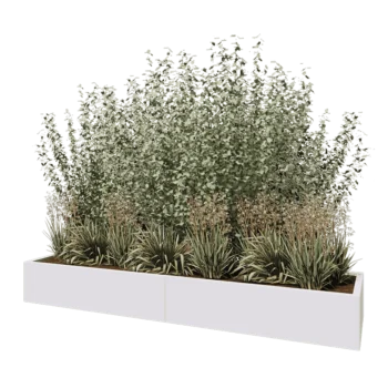 Stalen plantenbak XXL - Rechthoek - 240 x 60 x 30 cm - RAL9010 mat (wit) - Zonder bodemplaat