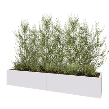 Stalen plantenbak XXL - Rechthoek - 240 x 60 x 40 cm - RAL9010 mat (wit) - Zonder bodemplaat