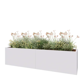 Stalen plantenbak XXL - Rechthoek - 240 x 60 x 60 cm - RAL9010 mat (wit) - Zonder bodemplaat
