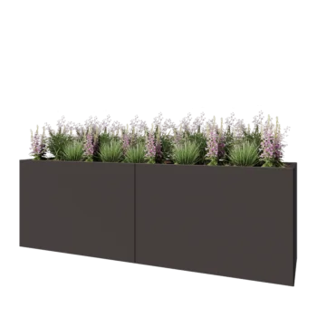Stalen plantenbak XXL - Rechthoek - 240 x 60 x 80 cm - Andere RAL kleur - Met bodemplaat
