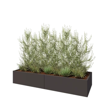 Stalen plantenbak XXL - Rechthoek - 240 x 80 x 40 cm - RAL7016 mat (antraciet grijs) - Met bodemplaat