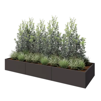 Stalen plantenbak XXL - Rechthoek - 300 x 100 x 40 cm - Andere RAL kleur - Met bodemplaat