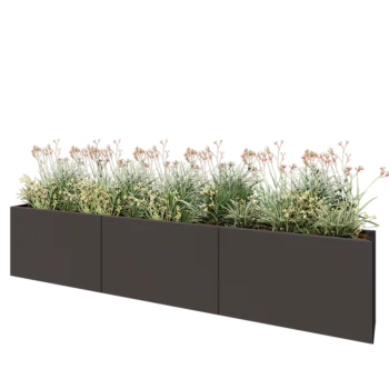 Stalen plantenbak XXL - Rechthoek - 300 x 30 x 60 cm - RAL7016 mat (antraciet grijs) - Zonder bodemplaat
