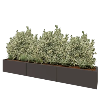 Stalen plantenbak XXL - Rechthoek - 300 x 40 x 40 cm - Andere RAL kleur - Met bodemplaat