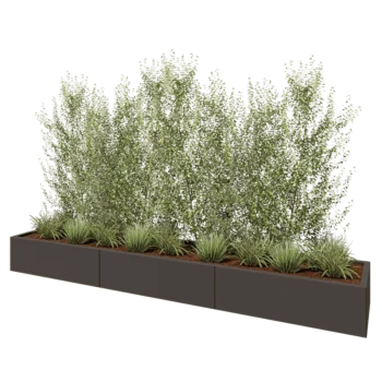 Stalen plantenbak XXL - Rechthoek - 300 x 50 x 30 cm - Andere RAL kleur - Met bodemplaat
