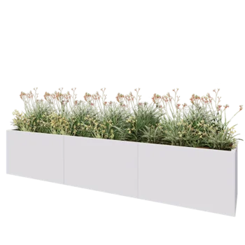 Stalen plantenbak XXL - Rechthoek - 300 x 50 x 60 cm - RAL9010 mat (wit) - Zonder bodemplaat