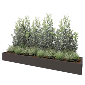 Stalen plantenbak XXL - Rechthoek - 300 x 60 x 30 cm - RAL7016 mat (antraciet grijs) - Zonder bodemplaat