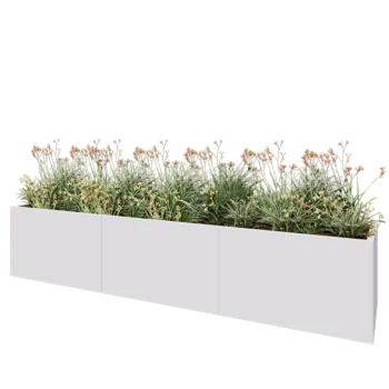 Stalen plantenbak XXL - Rechthoek - 300 x 60 x 60 cm - RAL9010 mat (wit) - Zonder bodemplaat
