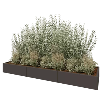 Stalen plantenbak XXL - Rechthoek - 300 x 80 x 30 cm - RAL7016 mat (antraciet grijs) - Zonder bodemplaat