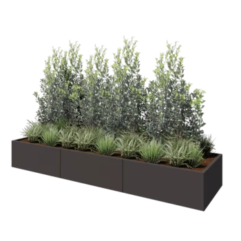 Stalen plantenbak XXL - Rechthoek - 300 x 80 x 40 cm - Andere RAL kleur - Met bodemplaat