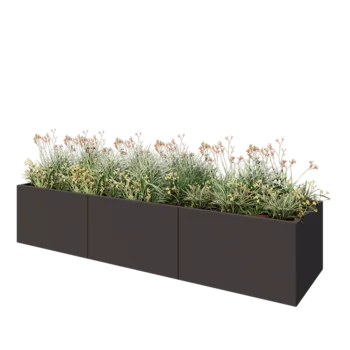 Stalen plantenbak XXL - Rechthoek - 300 x 80 x 60 cm - RAL7016 mat (antraciet grijs) - Zonder bodemplaat