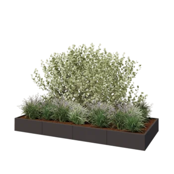 Stalen plantenbak XXL - Rechthoek - 320 x 120 x 30 cm - Andere RAL kleur - Zonder bodemplaat