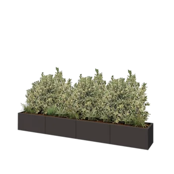 Stalen plantenbak XXL - Rechthoek - 320 x 40 x 40 cm - Andere RAL kleur - Met bodemplaat
