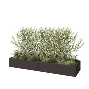 Stalen plantenbak XXL - Rechthoek - 320 x 80 x 40 cm - Andere RAL kleur - Met bodemplaat