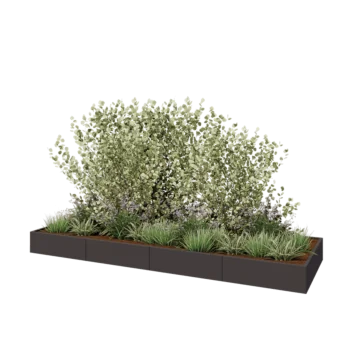 Stalen plantenbak XXL - Rechthoek - 400 x 120 x 30 cm - Andere RAL kleur - Met bodemplaat