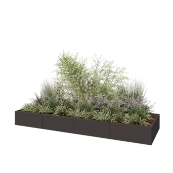 Stalen plantenbak XXL - Rechthoek - 400 x 120 x 40 cm - Andere RAL kleur - Zonder bodemplaat