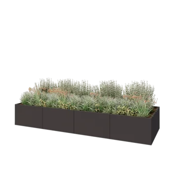 Stalen plantenbak XXL - Rechthoek - 400 x 120 x 60 cm - Andere RAL kleur - Zonder bodemplaat