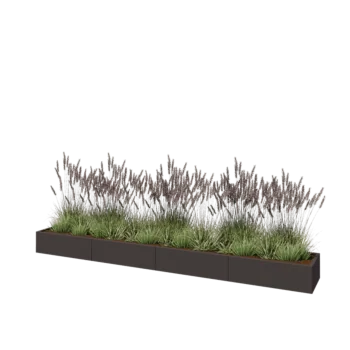 Stalen plantenbak XXL - Rechthoek - 400 x 50 x 30 cm - RAL7016 mat (antraciet grijs) - Zonder bodemplaat