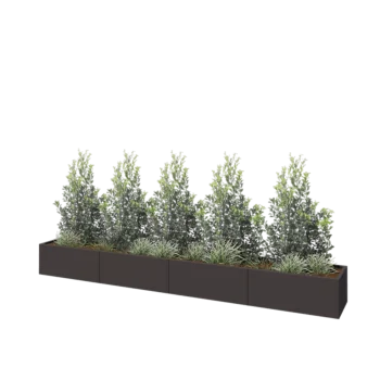 Stalen plantenbak XXL - Rechthoek - 400 x 50 x 40 cm - RAL7016 mat (antraciet grijs) - Zonder bodemplaat