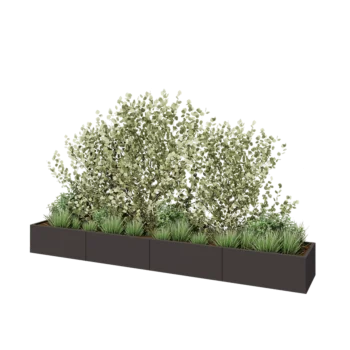 Stalen plantenbak XXL - Rechthoek - 400 x 60 x 40 cm - Andere RAL kleur - Zonder bodemplaat