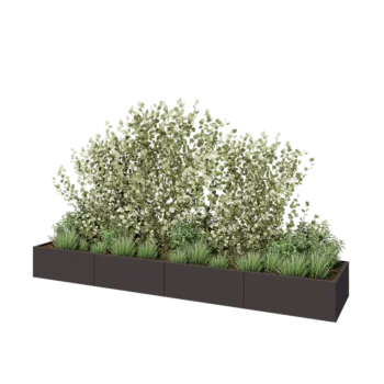 Stalen plantenbak XXL - Rechthoek - 400 x 80 x 40 cm - Andere RAL kleur - Zonder bodemplaat