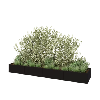 Stalen plantenbak XXL - Rechthoek - 400 x 80 x 40 cm - RAL9005 mat (zwart) - Zonder bodemplaat