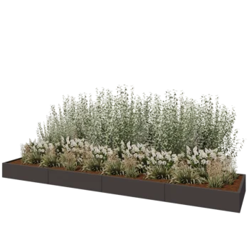 Stalen plantenbak XXL - Rechthoek - 480 x 100 x 30 cm - Andere RAL kleur - Zonder bodemplaat