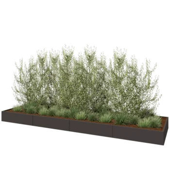Stalen plantenbak XXL - Rechthoek - 480 x 120 x 30 cm - Andere RAL kleur - Zonder bodemplaat