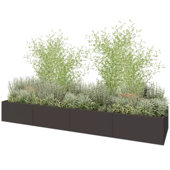 Stalen plantenbak XXL - Rechthoek - 480 x 120 x 60 cm - Andere RAL kleur - Zonder bodemplaat