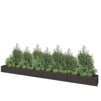 Stalen plantenbak XXL - Rechthoek - 480 x 40 x 30 cm - Andere RAL kleur - Zonder bodemplaat