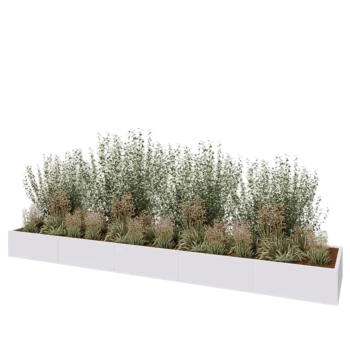 Stalen plantenbak XXL - Rechthoek - 500 x 100 x 40 cm - RAL9010 mat (wit) - Zonder bodemplaat