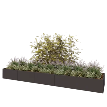 Stalen plantenbak XXL - Rechthoek - 500 x 100 x 50 cm - RAL7016 mat (antraciet grijs) - Zonder bodemplaat