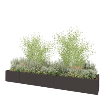 Stalen plantenbak XXL - Rechthoek - 500 x 100 x 60 cm - Andere RAL kleur - Zonder bodemplaat