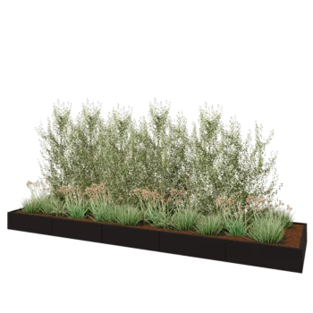 Stalen plantenbak XXL - Rechthoek - 500 x 120 x 30 cm - RAL9005 mat (zwart) - Zonder bodemplaat