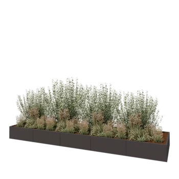 Stalen plantenbak XXL - Rechthoek - 500 x 120 x 40 cm - Andere RAL kleur - Zonder bodemplaat