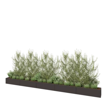 Stalen plantenbak XXL - Rechthoek - 500 x 30 x 30 cm - RAL7016 mat (antraciet grijs) - Met bodemplaat