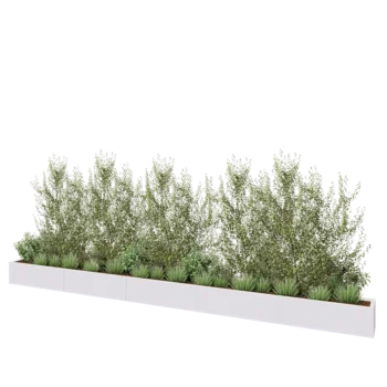 Stalen plantenbak XXL - Rechthoek - 500 x 30 x 30 cm - RAL9010 mat (wit) - Zonder bodemplaat