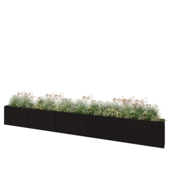 Stalen plantenbak XXL - Rechthoek - 500 x 30 x 60 cm - RAL9005 mat (zwart) - Zonder bodemplaat